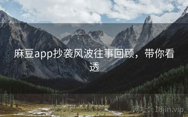 麻豆app抄袭风波往事回顾，带你看透