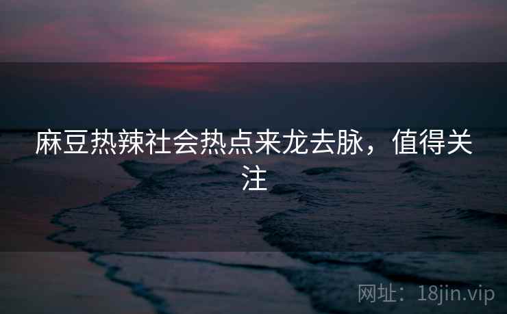 麻豆热辣社会热点来龙去脉，值得关注