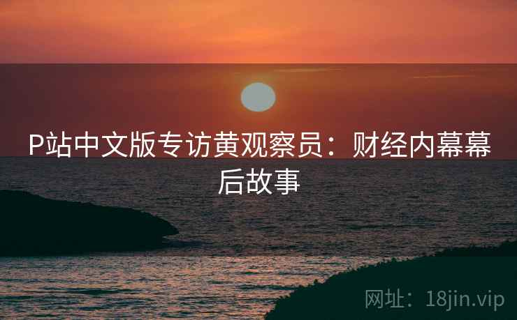 P站中文版专访黄观察员：财经内幕幕后故事