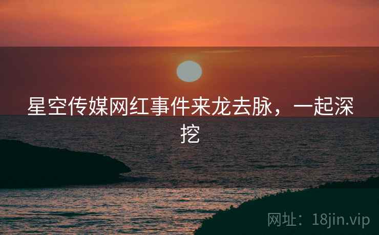 星空传媒网红事件来龙去脉，一起深挖